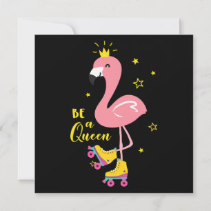 Var en drottning Rosa Flamingo Skate Rullskridsko  Inbjudningar