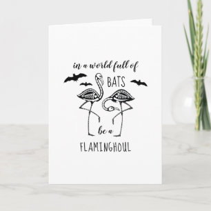 Var en Flaminghoul Skeleton Flamingo Halloween Kort