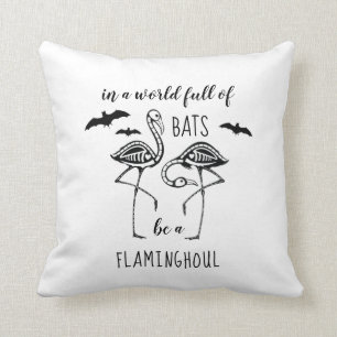 Var en Flaminghoul Skeleton Flamingo Halloween Kudde