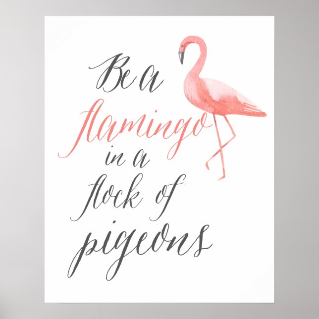 Var en flamingo | Flingingo-utskrift | Väggkonstha Poster (Framsidan)