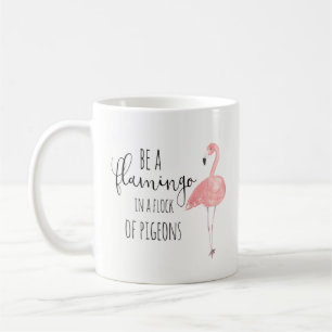 Var en Flamingo i en flock av duvamuggen Kaffemugg