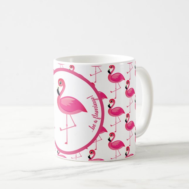 Var en Flamingo i en flock av duvor Kaffemugg (Framsida höger)