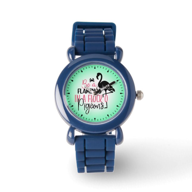 Var en flamingo i en flock duvor armbandsur (Framsida)