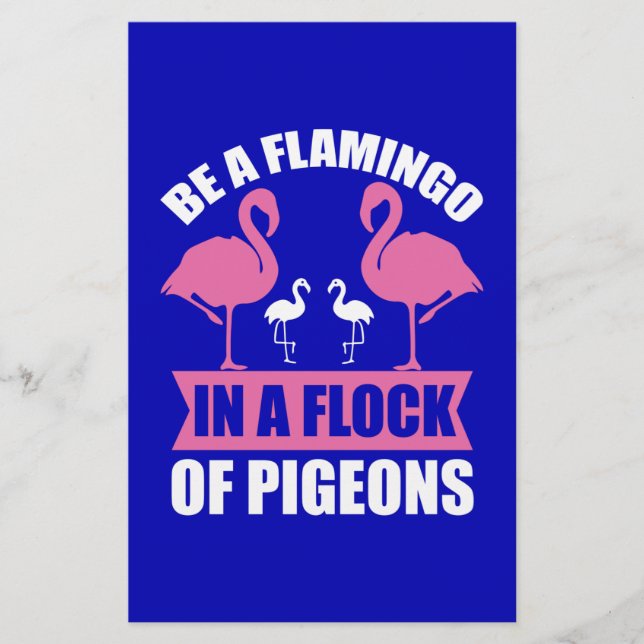 Var en flamingo i en flock duvor brevpapper (Framsida)
