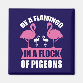 Var en flamingo i en flock duvor magnet