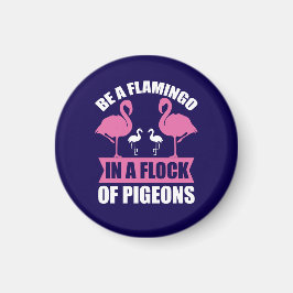 Var en flamingo i en flock duvor magnet