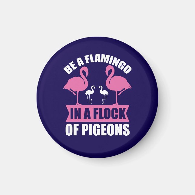 Var en flamingo i en flock duvor magnet (Framsidan)