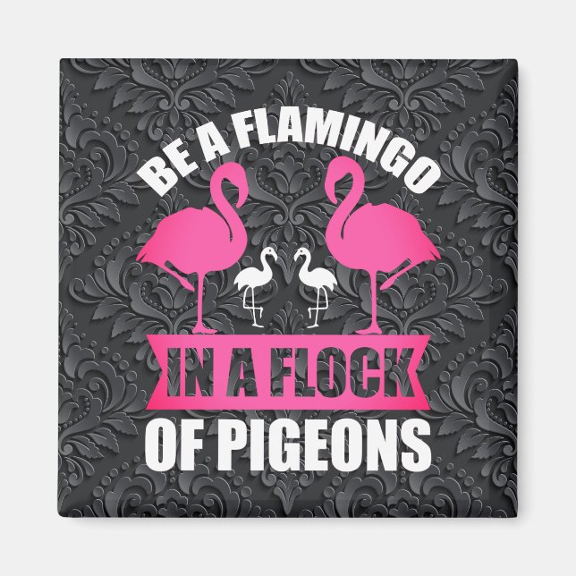 Var en flamingo i en flock duvor magnet (Framsidan)
