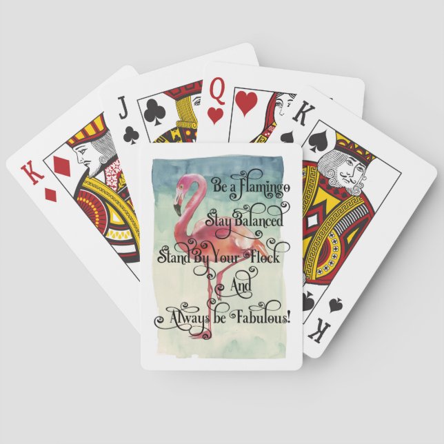 Var en Flamingo-kvarlevor balanserad Casinokort (Baksidan)