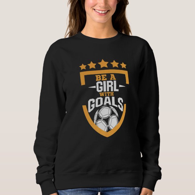 Var en flicka med Coola för fotboll spelspelare T Shirt (Framsida)
