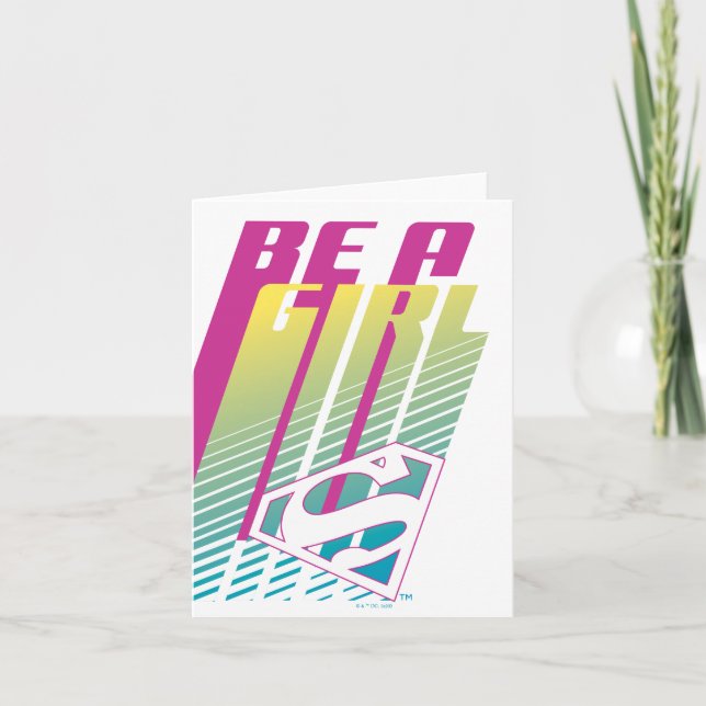 "Var en flicka" Supergirl Graphic Anteckningskort (Framsida)