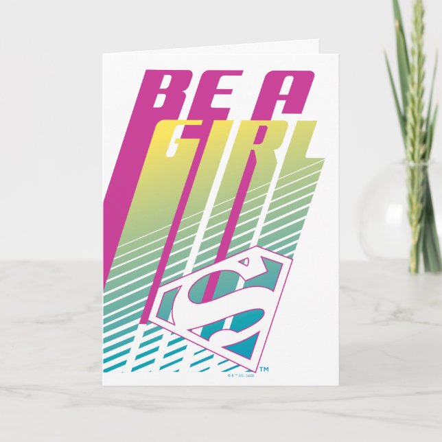 "Var en flicka" Supergirl Graphic Kort (Framsida)