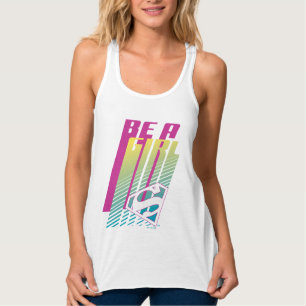 "Var en flicka" Supergirl Graphic Linne Med Racerback
