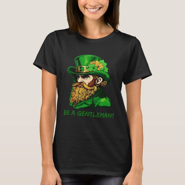 Var en gentleman Kobold St patricks day Irish Lepr T Shirt (Framsida)