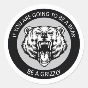 Var en Grizzly Runt Klistermärke