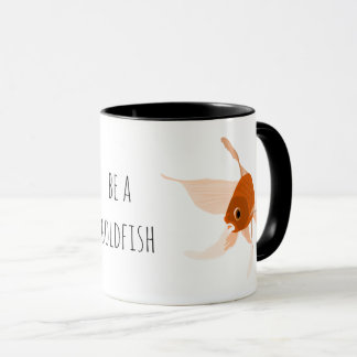 var en guldfisk orange svart illustration mugg
