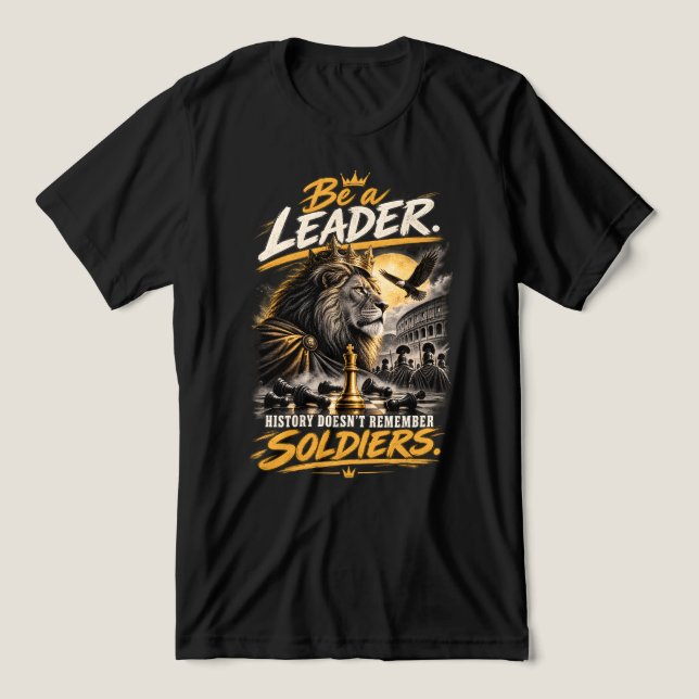 Var en ledarkrönt lejon schackkung design t shirt (Design Framsida)