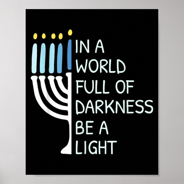 Var en ljus glad Hanukkah Poster (Framsidan)