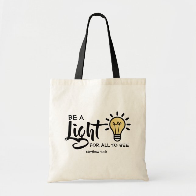 Var en ljusmatthew 5:16 Tote Bag Tygkasse (Framsidan)
