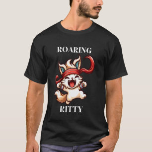 Var en rytande katt Stoppa Orange Bandana Meme Fu T Shirt
