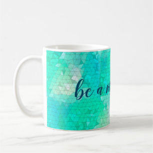 Var en Sjöjungfru Aqua Blue Mosaic Mönster Kaffemugg