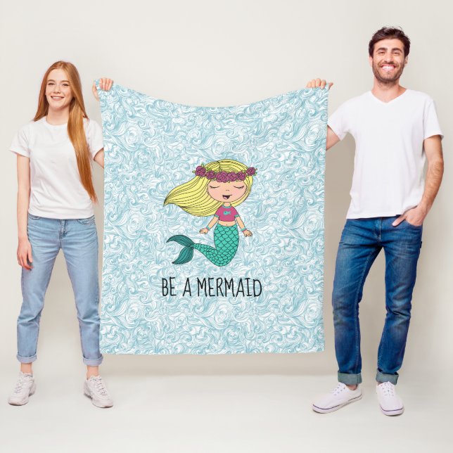 Var en Sjöjungfru Fleece Blanket (På plats)