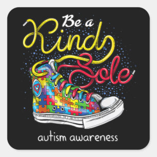 Var en slags Autism Awareness Puzzle Shoes är Ki Fyrkantigt Klistermärke