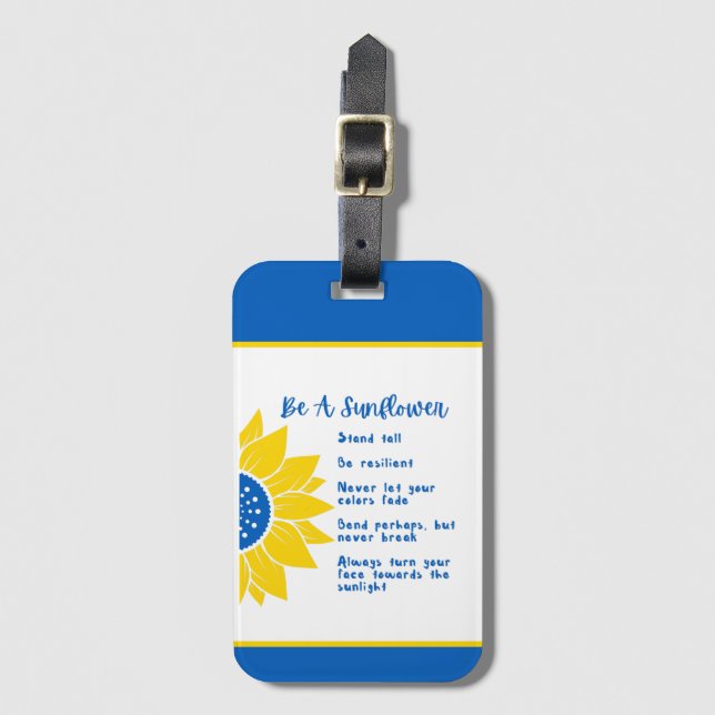 Var en solros Ord Art Ukraina Färg Bagagebricka (Framsida vertikal)