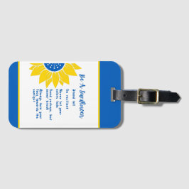 Var en solros Ord Art Ukraina Färg Bagagebricka