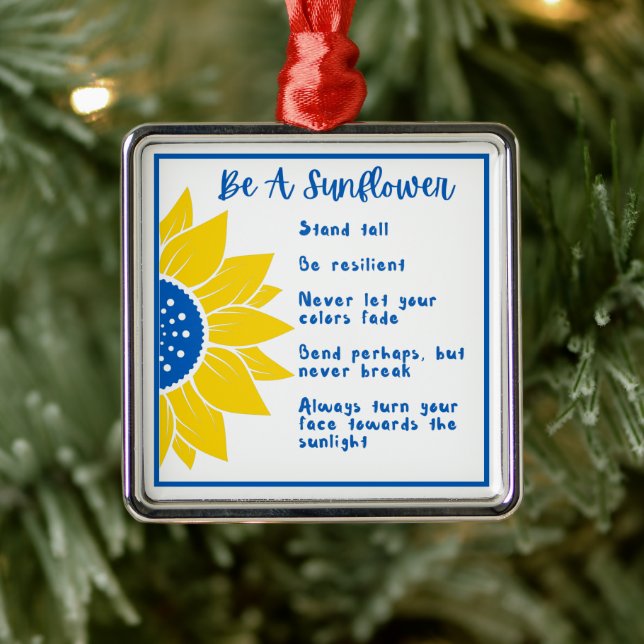 Var en solros Ord Art Ukraina Färg Julgransprydnad Metall (Träd)