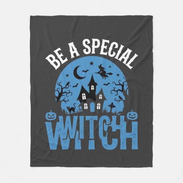 Var En Speciell Häxa Halloween-design_1 Fleecefilt (Framsidan)