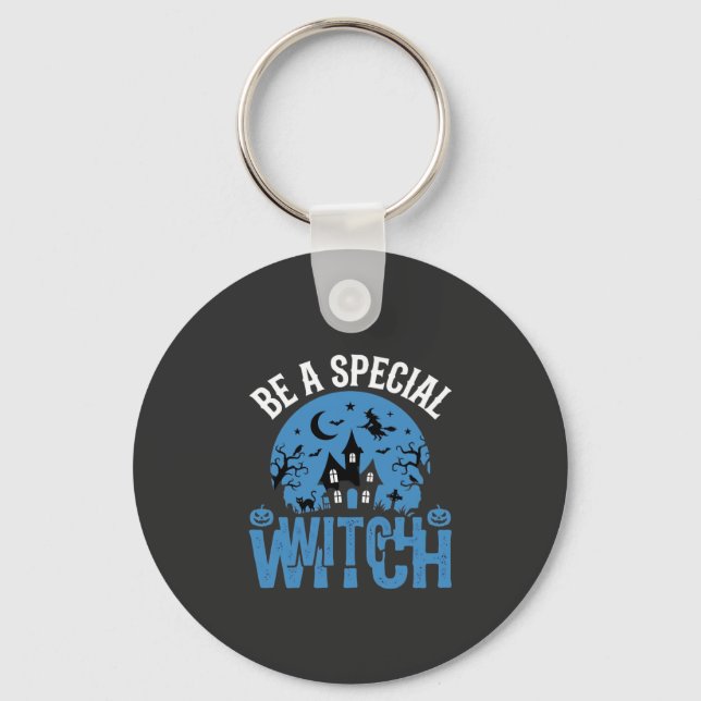 Var En Speciell Häxa Halloween-design_1 Nyckelring (Framsida)