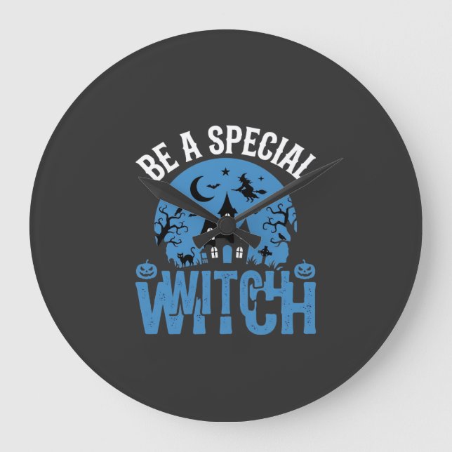 Var En Speciell Häxa Halloween-design_1 Stor Klocka (Framsida)