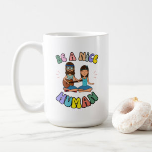 Var en trevlig mänsklig retro Groovy Hippie Vibe Kaffemugg