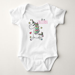 Var en Unicorn Baby Jersey Bodykostym T-shirt