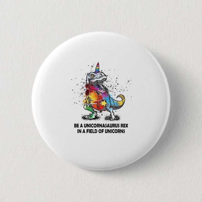 Var en Unicornasaurus Rex i Fält på Unicorns-barn Knapp (Framsida)