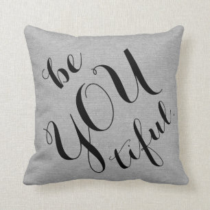 Var en vacker, vacker, rustik chic, burlap linn kudde