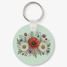 "Var en vildblomma" Aluminium Cirkulär Nyckelring