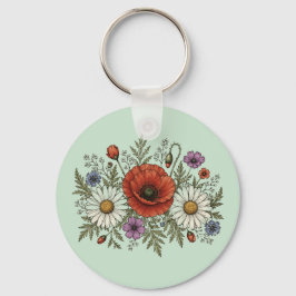 "Var en vildblomma" Aluminium Cirkulär Nyckelring