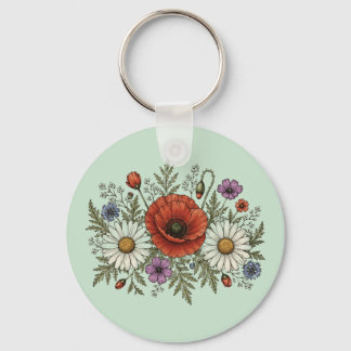 "Var en vildblomma" Aluminium Cirkulär Nyckelring