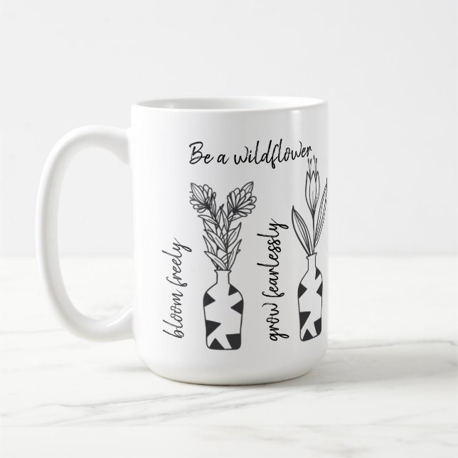 Var en Wildblomsminimalistisk citat Mugg (Vänster)