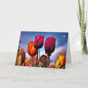 Vår Equinox med Tulips Flower Kort
