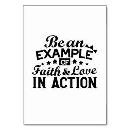 Var ett exempel på tro och Kärlek i handling Bordsnummer