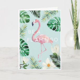 Var ett Flamingo Birthday Card Kort