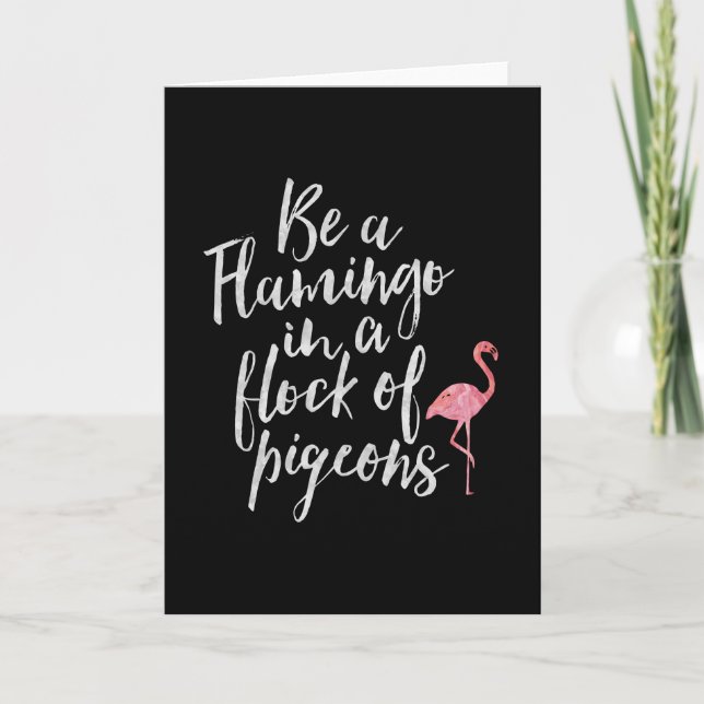 Var ett Flamingo - inspirationskort Kort (Framsida)