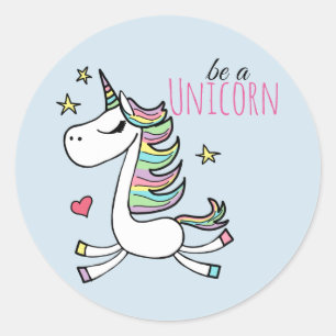 Var ett Unicorn 3-tumsmärke (Lakan av 6) Runt Klistermärke