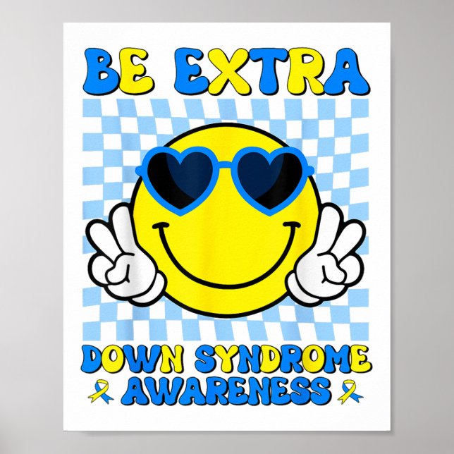 Var Extra Smile Ansikte Down Syndrome Awareness Ki Poster (Framsidan)