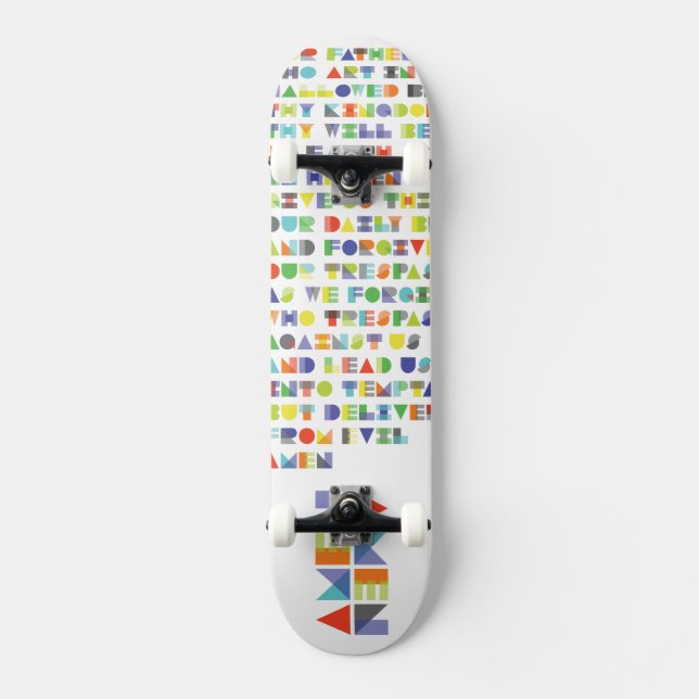 Vår Fader Skateboard! Mini Skateboard Bräda 18,5 Cm (Framsida)