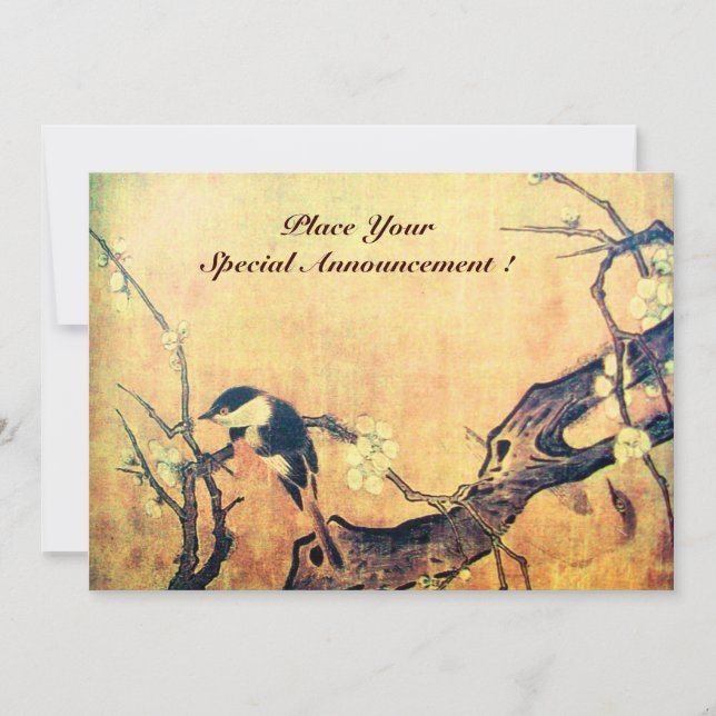 VÅR FÅGEL MONOGRAM, Guld Gul Brun Meddelande (Framsida)