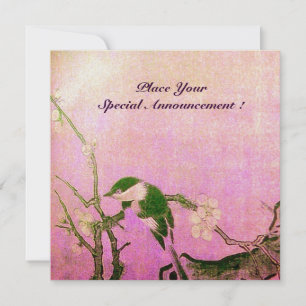 VÅR FÅGEL MONOGRAM rosa brun violett Meddelande